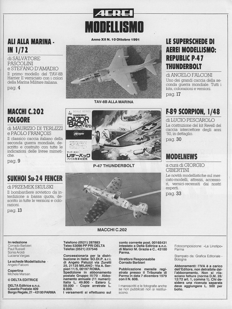 Aerei Modellismo 1991-10